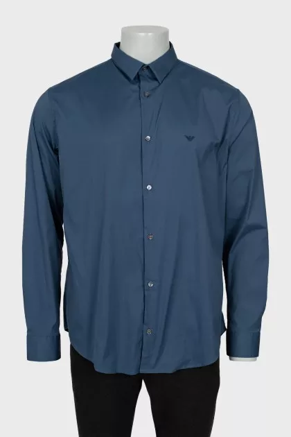 Men's blue fitted shirt
