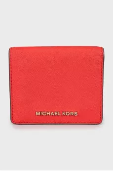 Leather wallet with brand logo