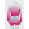 Suit with shorts in gradient print