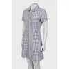 Knitted mini dress in combined colors