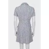 Knitted mini dress in combined colors