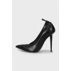 Leather high heels