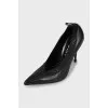 Leather high heels