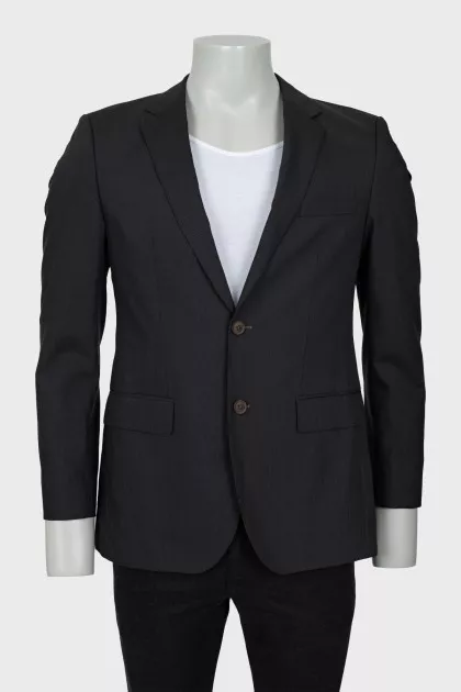 Men's wool jacket with small stripes
