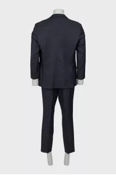 Men's wool suit in fine print