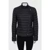 Black jacket with oblique zipper