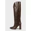 Snakeskin embossed boots