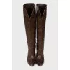 Snakeskin embossed boots