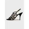 Suede sandals with gold sole