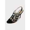 Suede sandals with gold sole