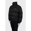 Black jacket with drawstrings at the bottom