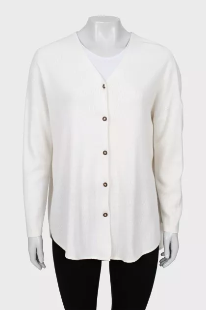 Loose fit ribbed cardigan