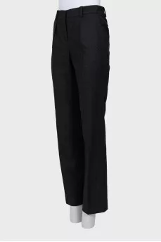 Wool black trousers with arrows