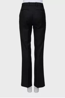 Wool black trousers with arrows