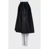 Black printed midi skirt