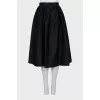 Black printed midi skirt