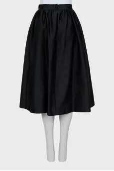 Black printed midi skirt