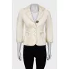 Fitted jacket with beaded embroidery