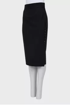 Black skirt with side buttons
