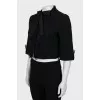 Cropped jacket decorated with lace