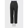 Wool gray straight-leg trousers