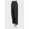 Wool gray straight-leg trousers