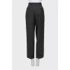 Wool gray straight-leg trousers