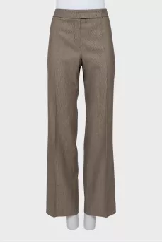 Printed wool and silk trousers