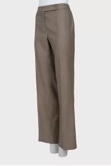 Printed wool and silk trousers