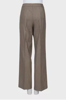 Printed wool and silk trousers