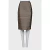Silk and cotton straight skirt