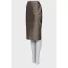 Silk and cotton straight skirt