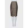 Silk and cotton straight skirt