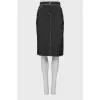Denim skirt with gold seams