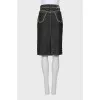 Denim skirt with gold seams