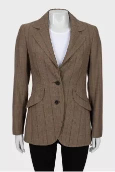 Fitted jacket with stripe print