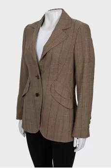 Fitted jacket with stripe print