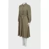 Dark green dress with a belt