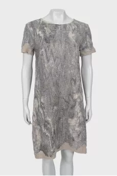 Knitted dress with zipper