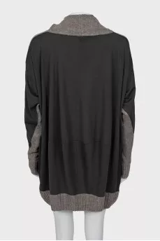 Long sweater with high neck