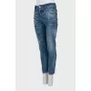 Distressed jeans with patches