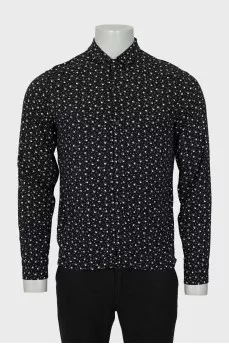 Men's black shirt with white print