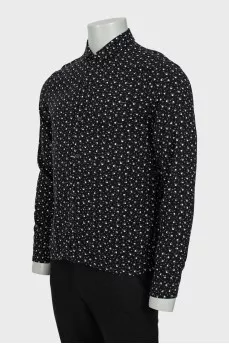 Men's black shirt with white print