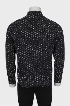Men's black shirt with white print