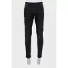 Men's black jeans with print