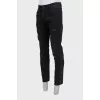 Men's black jeans with print