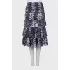 Silk midi skirt with ruffles