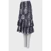 Silk midi skirt with ruffles