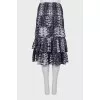 Silk midi skirt with ruffles