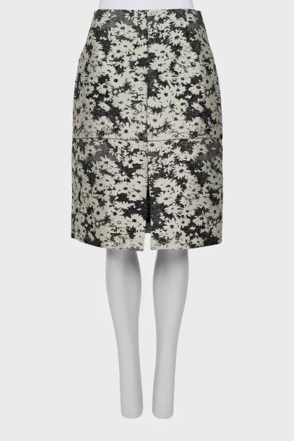 Black and white floral skirt